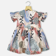 Load image into Gallery viewer, Beige Tropical Printed Cotton Dress
