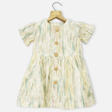 Load image into Gallery viewer, Green Puff Sleeves Cotton Dress
