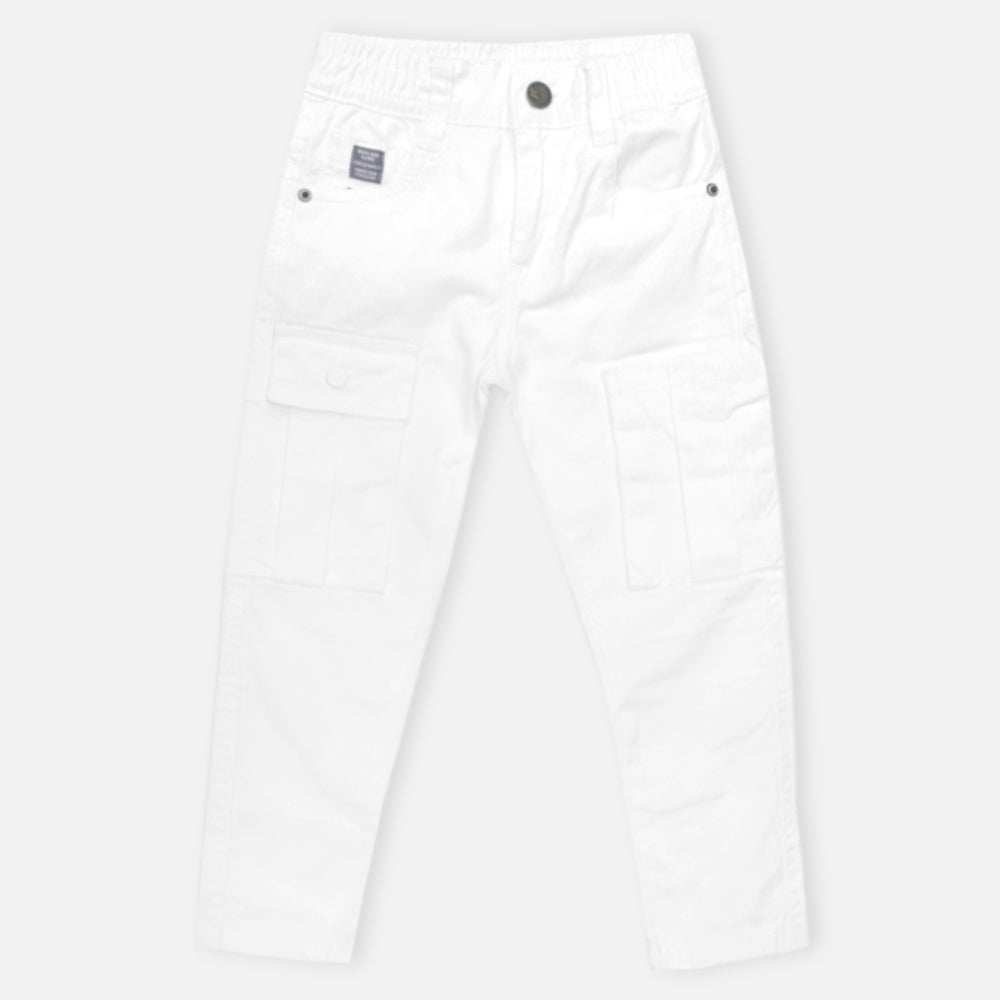 White Cotton Cargo Pant