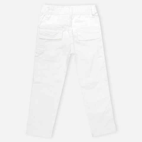 White Cotton Cargo Pant