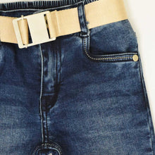 Load image into Gallery viewer, Denim Jeans With Belt- Light &amp; Dark Blue
