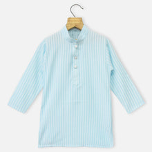 Load image into Gallery viewer, Blue Striped Kurta With White Pajama
