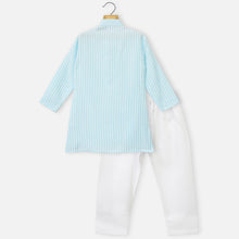 Load image into Gallery viewer, Blue Striped Kurta With White Pajama
