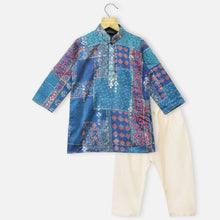 Load image into Gallery viewer, Blue Sequins Embroidered Kurta With Pajama
