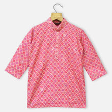 Load image into Gallery viewer, Pink Embroidered Geometric Printed Kurta With Pajama
