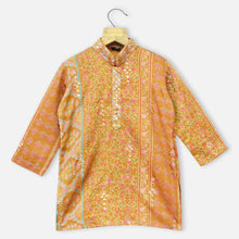 Load image into Gallery viewer, Mustard Floral Embroidered Kurta With Pajama
