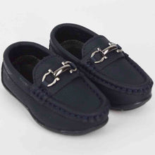 Load image into Gallery viewer, Navy Blue Slip On Loafers With Metal Buckle
