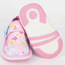 Load image into Gallery viewer, Beige &amp; Pink Floral Velcro Strap Shoes With Chu Chu Music Sound
