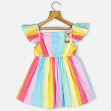 Load image into Gallery viewer, Colorful Striped Printed Cotton Frock
