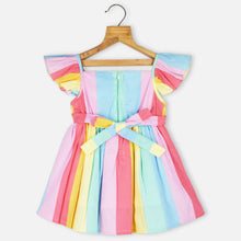 Load image into Gallery viewer, Colorful Striped Printed Cotton Frock

