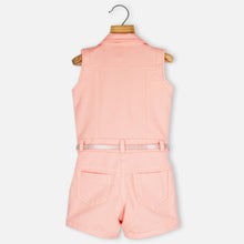 Load image into Gallery viewer, Peach Sequins Embellished Sleeveless Jumpsuit
