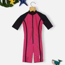 Load image into Gallery viewer, Pink Raglan Sleeves Swimsuit
