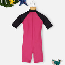 Load image into Gallery viewer, Pink Raglan Sleeves Swimsuit
