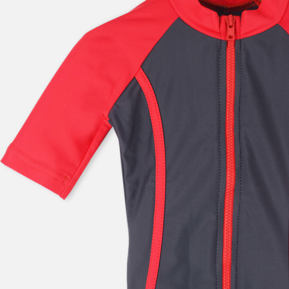 Half Raglan Sleeves Swimsuit