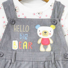 Load image into Gallery viewer, Grey Embroidered Corduroy Dungaree With White T-Shirt
