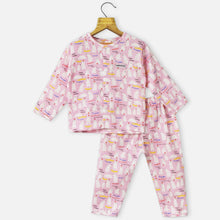 Load image into Gallery viewer, Pink Full Sleeves Night Suit
