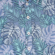 Load image into Gallery viewer, Blue Tropical Printed Half Sleeves Cotton Shirt

