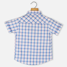 Load image into Gallery viewer, Blue Plaid Checked Half Sleeves Shirt
