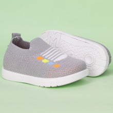 Load image into Gallery viewer, Grey &amp; Blue Mesh Slip On Sneakers

