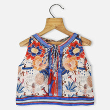 Load image into Gallery viewer, Blue Embellished Tropical Printed Top With Shorts Co-Ord Set
