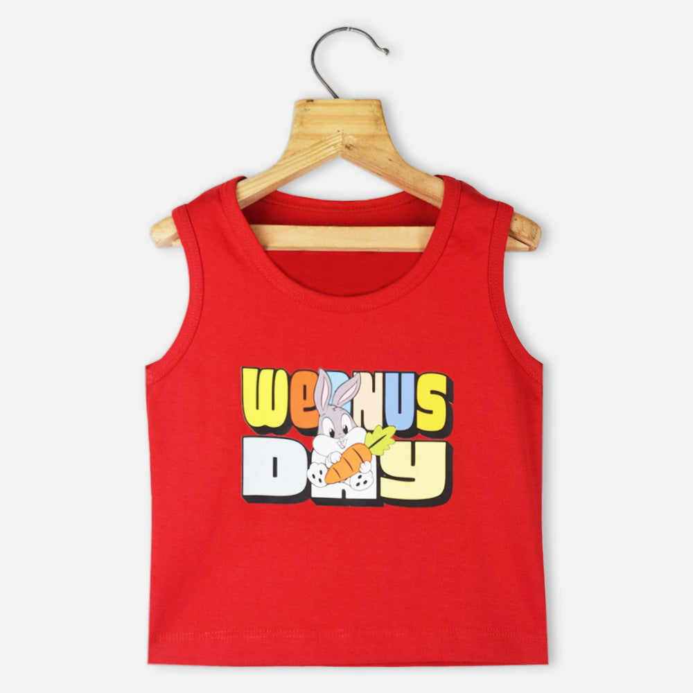 Red Bugs Bunny Theme Tank T-Shirt