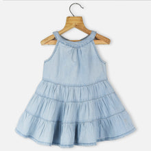 Load image into Gallery viewer, Blue Tiered Sleeveless Denim Dress
