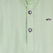 Load image into Gallery viewer, White &amp; Green Mandarin Collar Short Kurta
