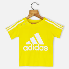 Load image into Gallery viewer, Yellow Adidas Half Sleeves T-Shirt With Blue Shorts
