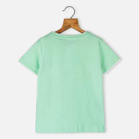Mint Graphic Printed Half Sleeves T-Shirt