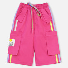 Load image into Gallery viewer, Pink &amp; Black Wide Leg Cargo Pants
