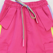 Load image into Gallery viewer, Pink &amp; Black Wide Leg Cargo Pants
