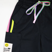 Load image into Gallery viewer, Pink &amp; Black Wide Leg Cargo Pants
