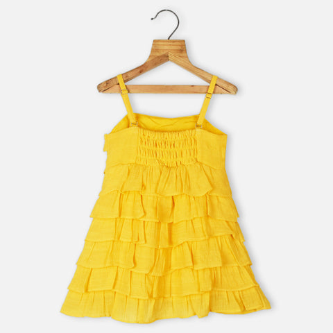 Yellow Layered Sleeveless Dress
