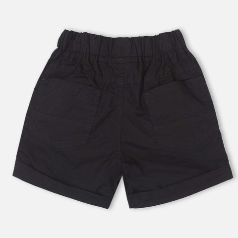 Black Folded Hem Shorts