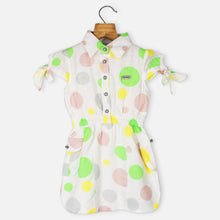 Load image into Gallery viewer, White Polka Dots Printed Cotton Dress
