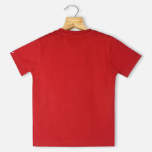 Load image into Gallery viewer, Half Sleeves Graphic Printed T-Shirt-Off White &amp; Maroon
