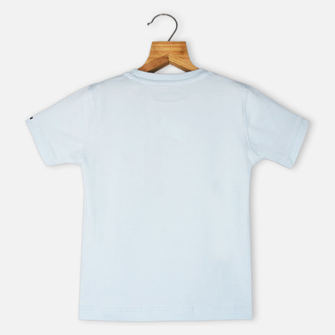 Blue Astronaut Theme Half Sleeves T-Shirt