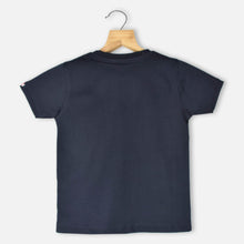 Load image into Gallery viewer, Navy Blue Typographic Printed T-Shirt
