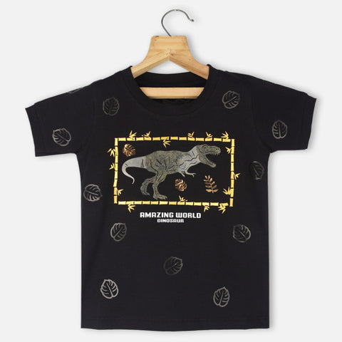 Yellow & Black Dino Theme T-Shirt