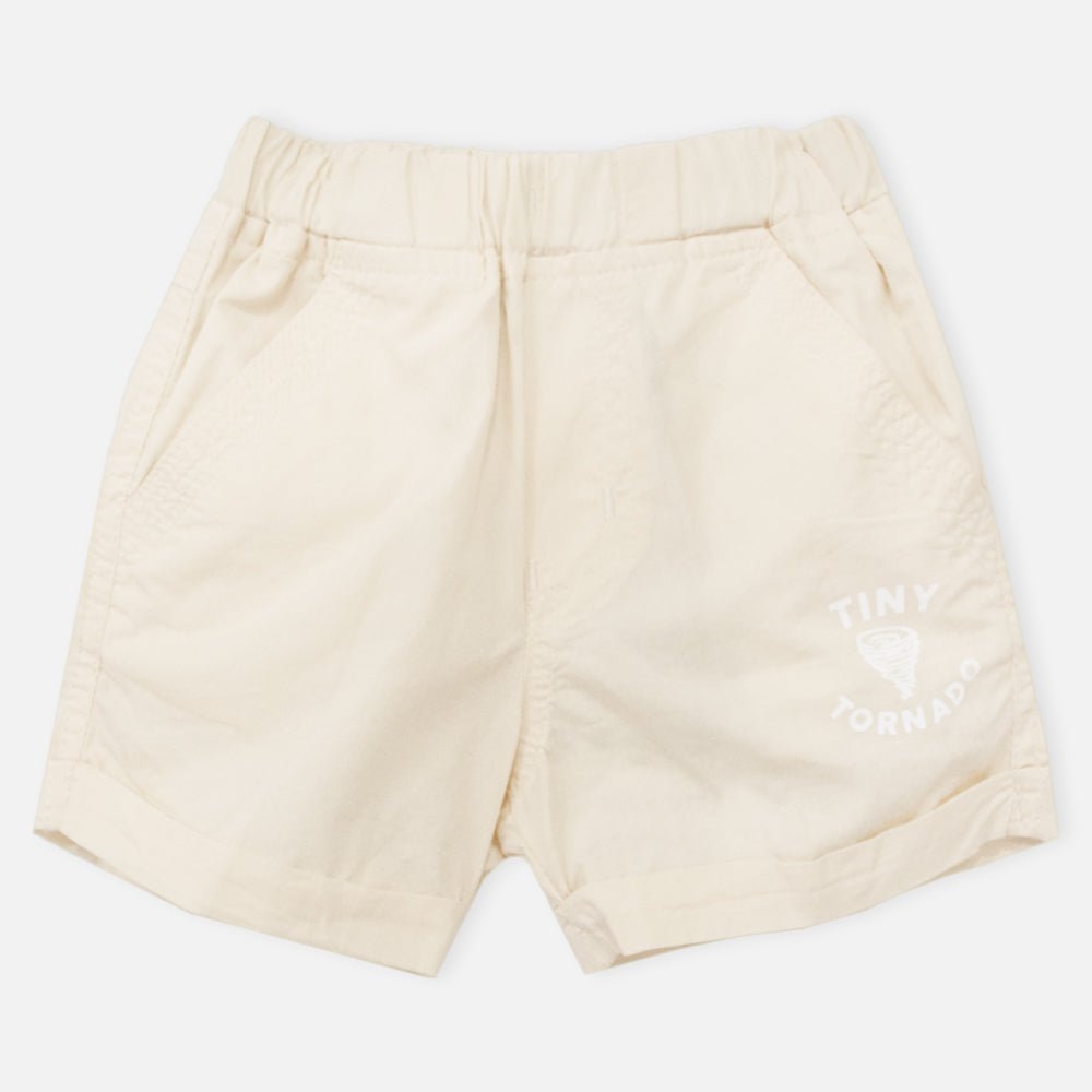 Cream Elasticated Waist Shorts