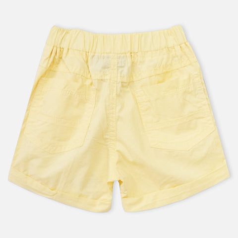 Yellow Elasticated Waist Shorts