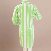 Load image into Gallery viewer, Green Stirped Printed Shirt Dress
