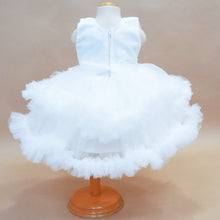 Load image into Gallery viewer, White Ruffled Layered Net Party Dress With Detachable Tail &amp; Sequins Jacket
