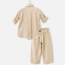 Load image into Gallery viewer, Beige Shirt With Black T-Shirt &amp; Pant Co-Ord Set
