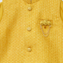 Load image into Gallery viewer, Mustard Nehru Jacket With Kurta &amp; Dhoti
