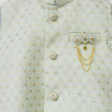 Load image into Gallery viewer, Mint Embroidered Nehru Jacket With Kurta &amp; Dhoti
