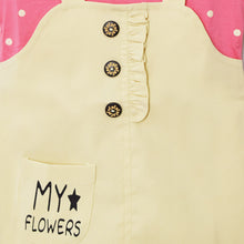 Load image into Gallery viewer, Beige Dungaree Dress With Attached Polka Dots T-Shirt
