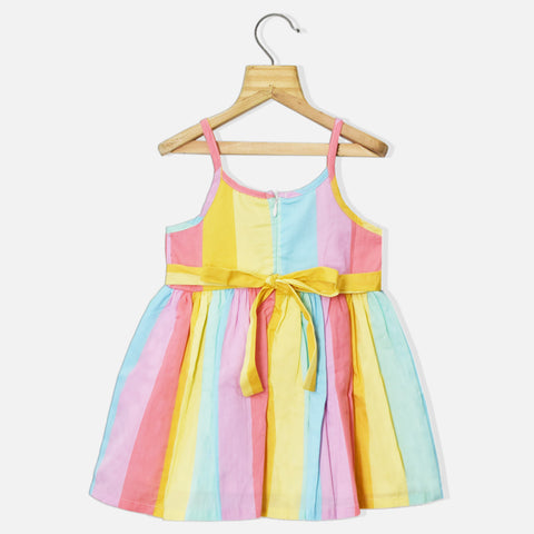 Colorful Striped Sleeveless Frock