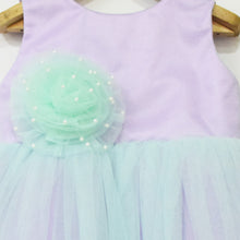 Load image into Gallery viewer, Purple Sleeveless Net Party Frock With Booties
