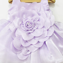 Load image into Gallery viewer, Purple Oversized Flower Party Dress With Booties &amp; Headband
